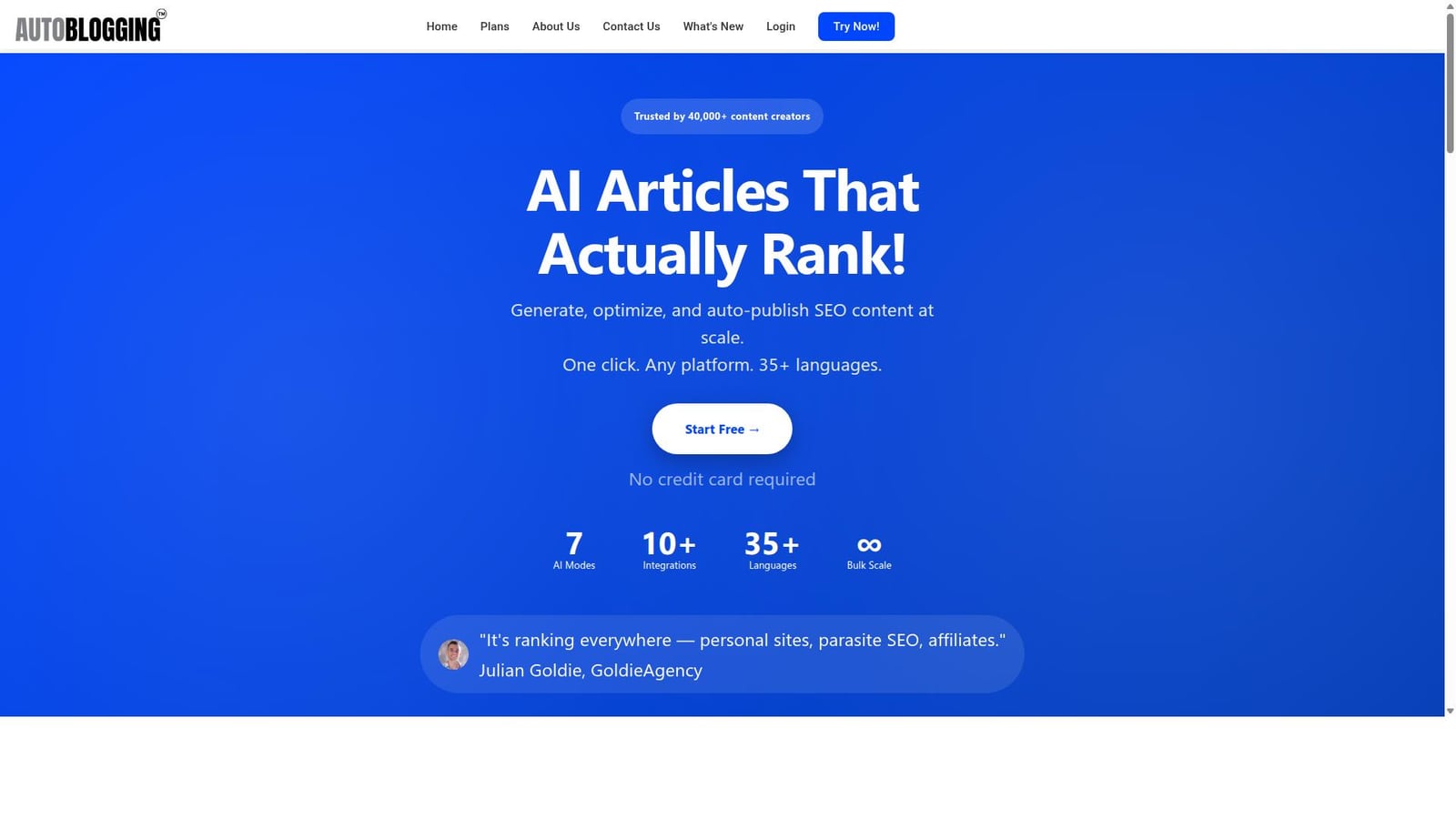 Autoblogging.ai product interface