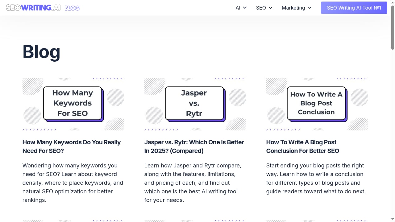 First viewport screenshot of Blog