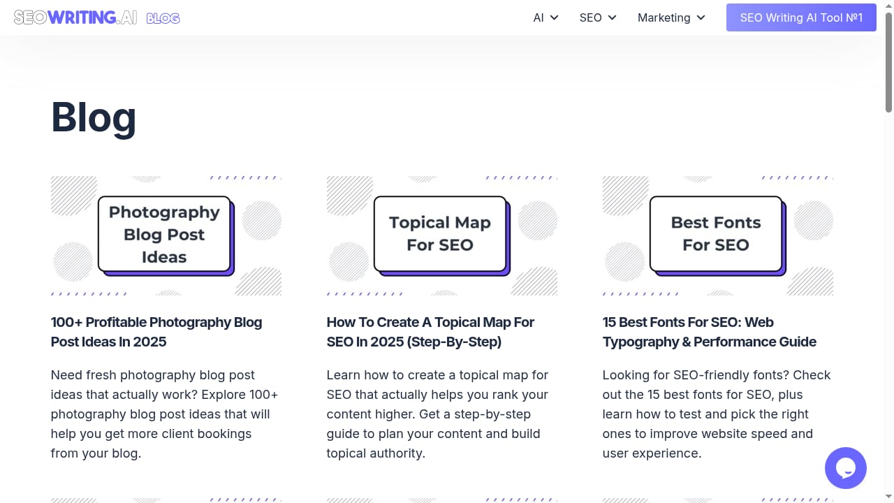 First viewport screenshot of Blog